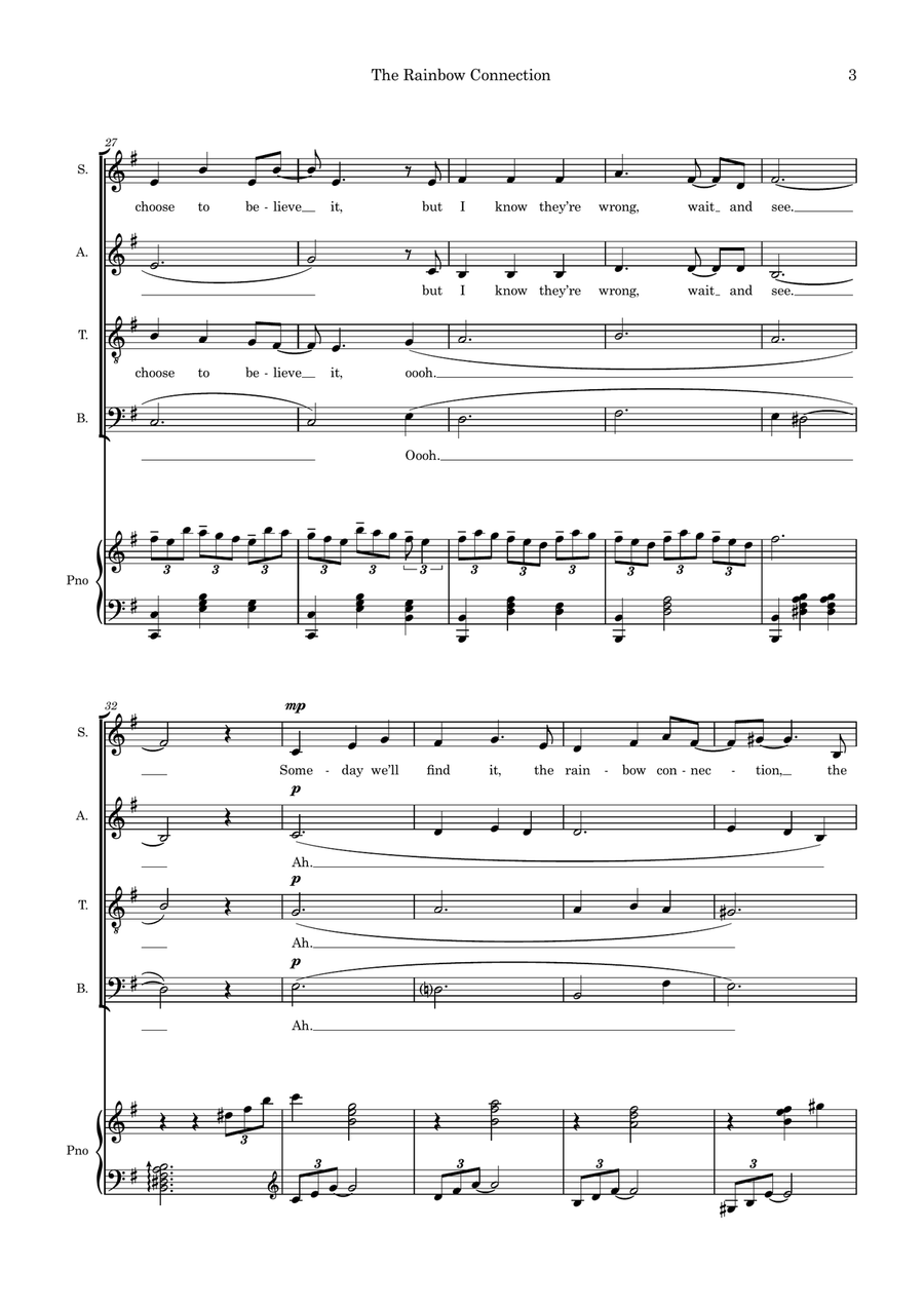 The Rainbow Connection (arr. Kate Shipway) 4-Part scores gallery preview page 3