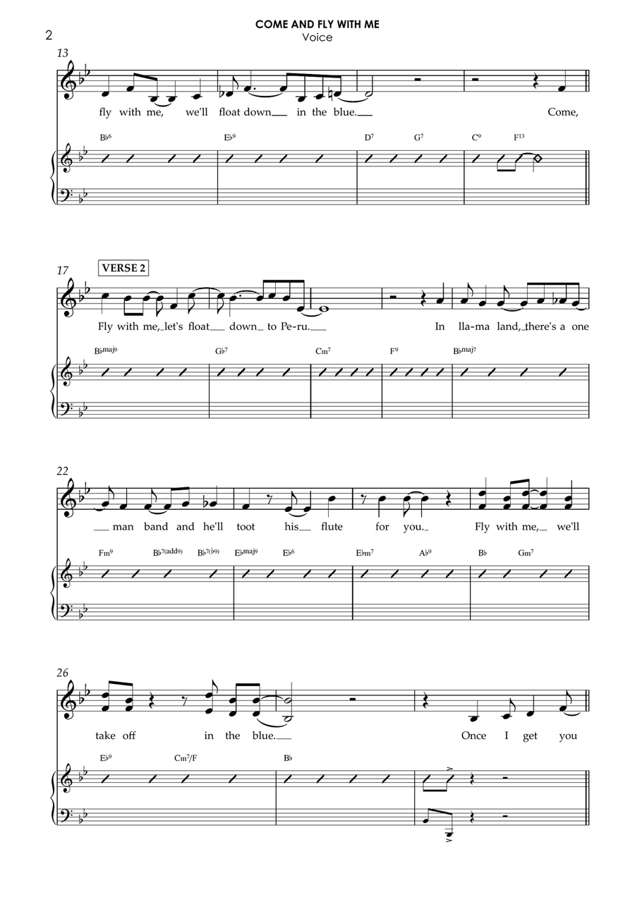 Come Fly With Me - Score Only Jazz Ensemble scores gallery preview page 2