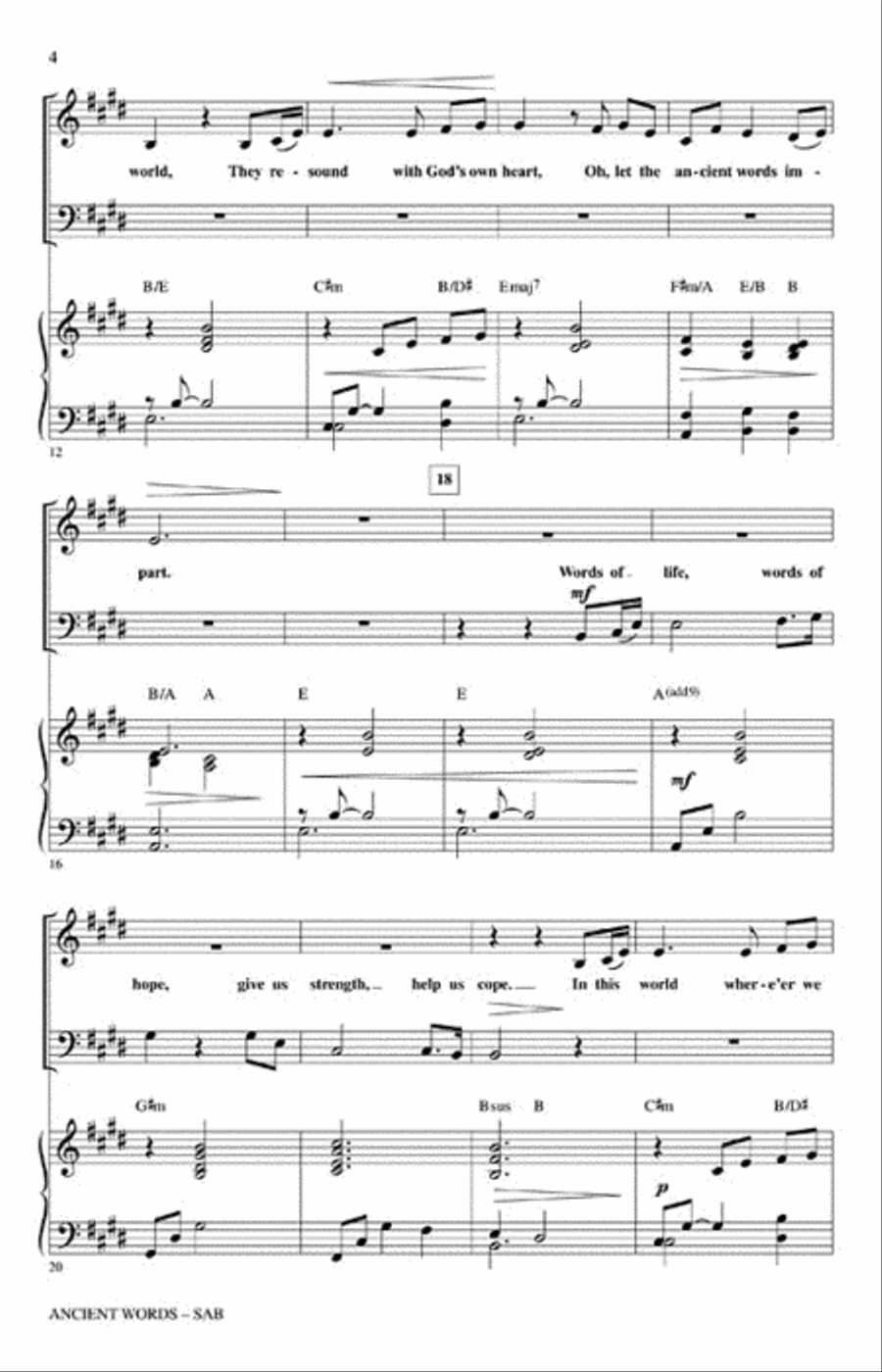 Ancient Words (with “Amazing Grace”) 3-Part scores gallery preview page 3