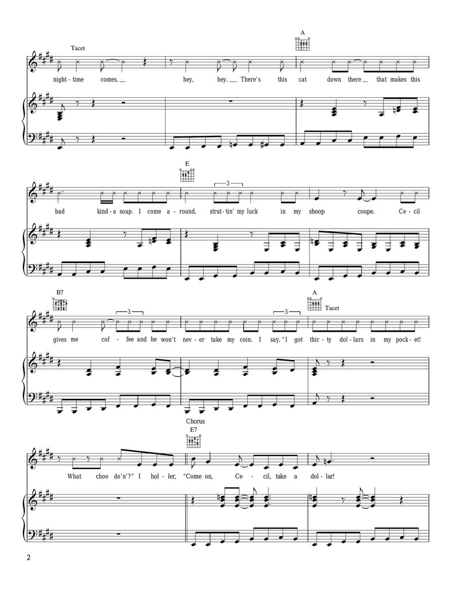 Danny's All-Star Joint Piano, Vocal, Guitar scores gallery preview page 2