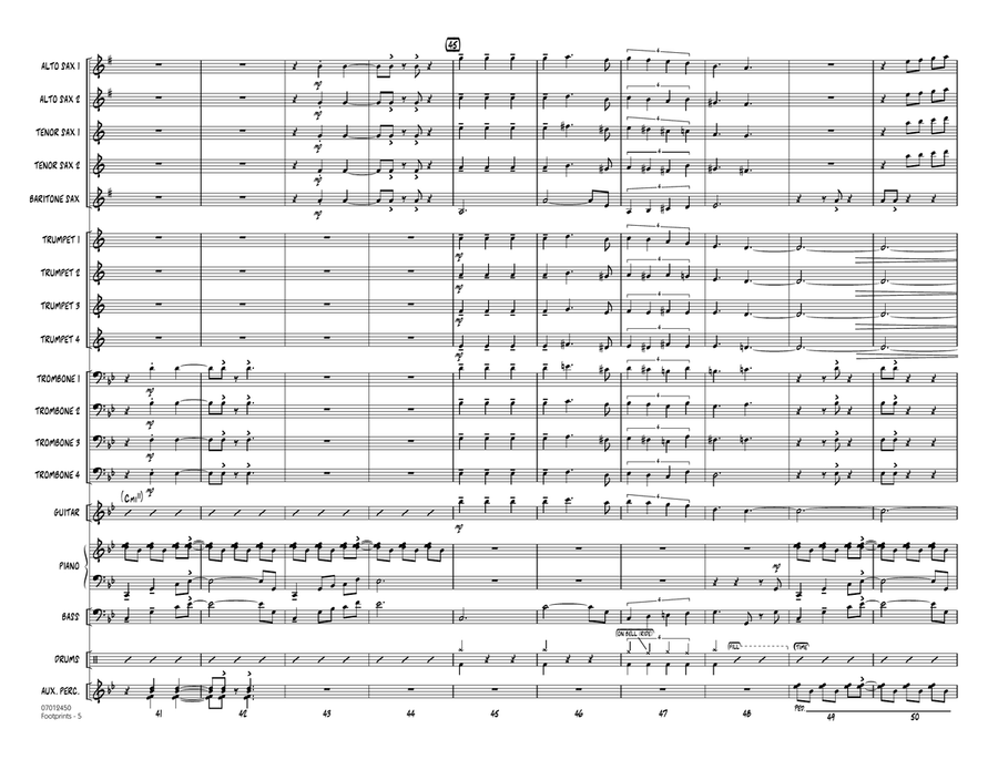 Footprints - Conductor Score (Full Score) Jazz Ensemble scores gallery preview page 5