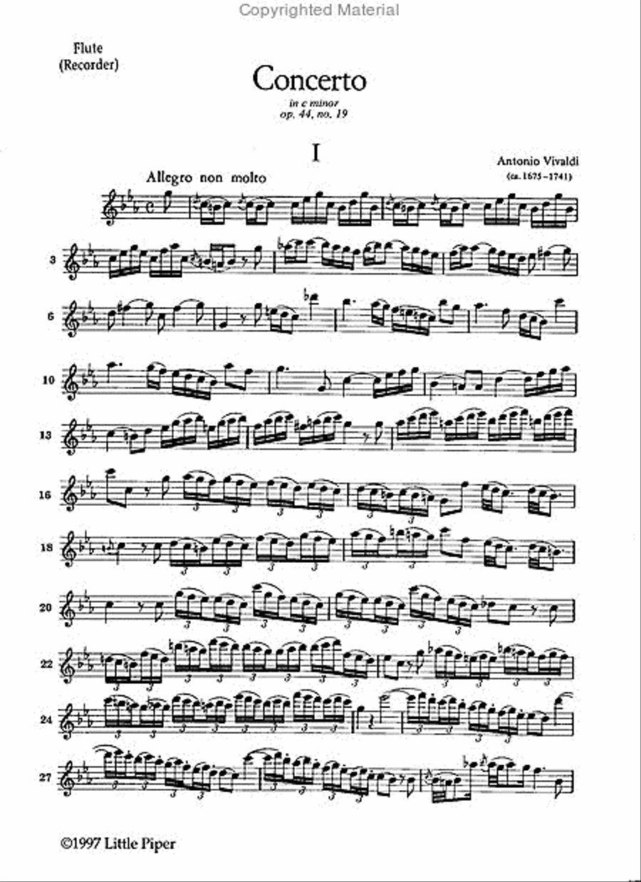 Concerto in c minor Op 44 No 19 Flute Solo scores gallery preview page 2