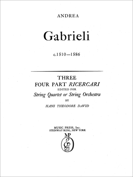 Three Four-part Ricercari