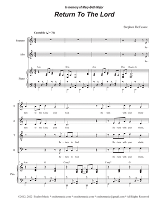 Return To The Lord (SATB)