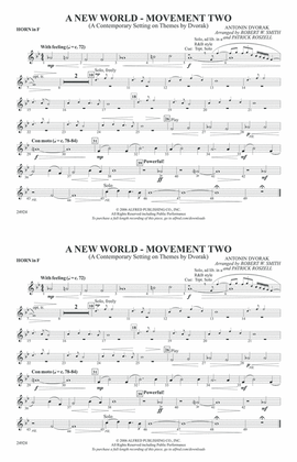 A New World---Movement Two: 1st F Horn