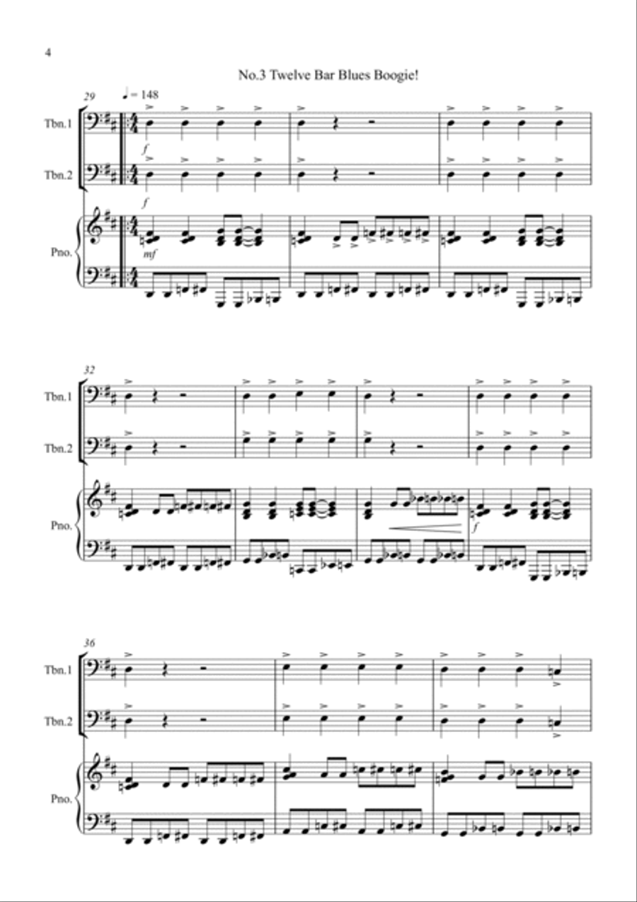 Fun for All! for Trombones and Piano Trombone Duet scores gallery preview page 4