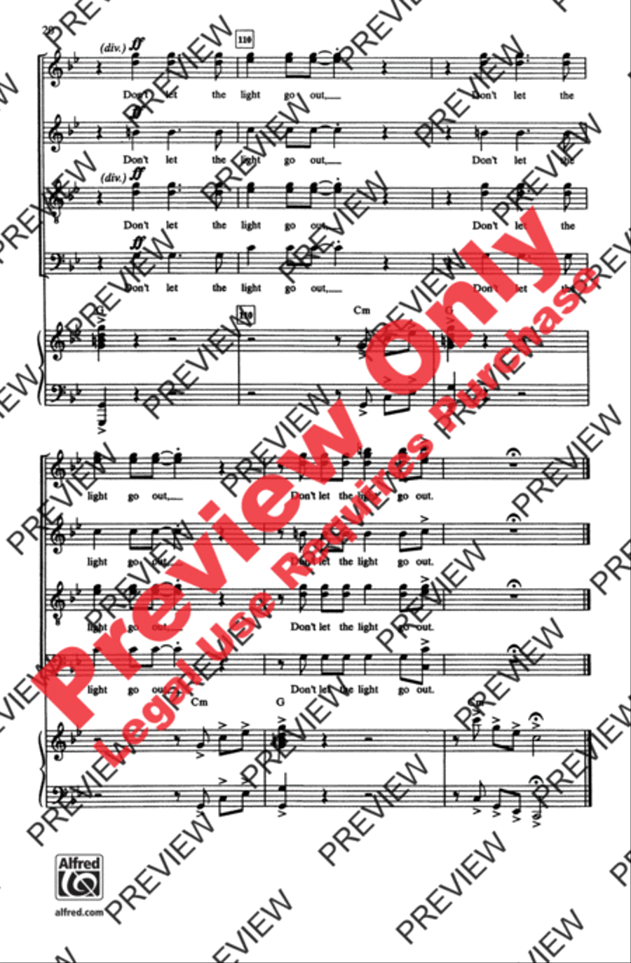 Light One Candle 4-Part scores gallery preview page 20