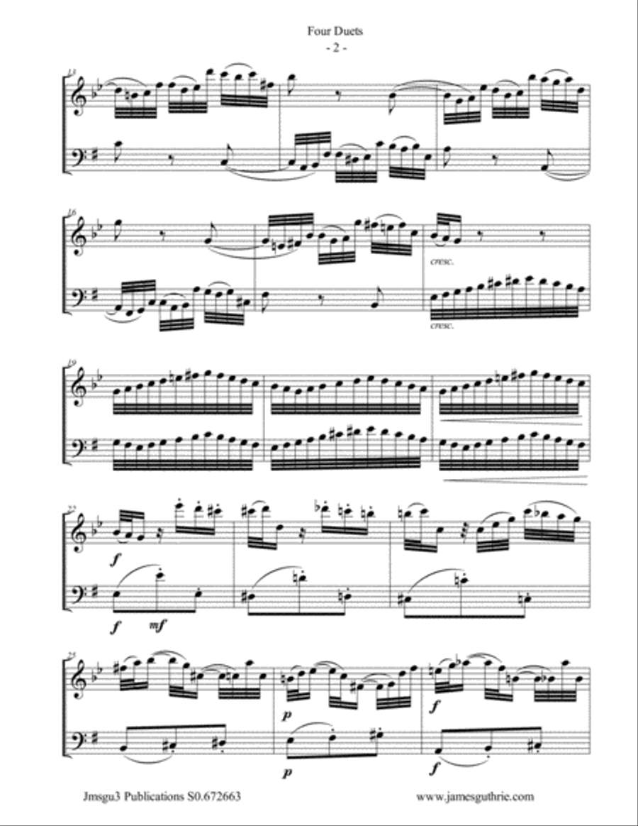 Bach: Four Duets for Oboe d'Amore & Cello Oboe scores gallery preview page 2