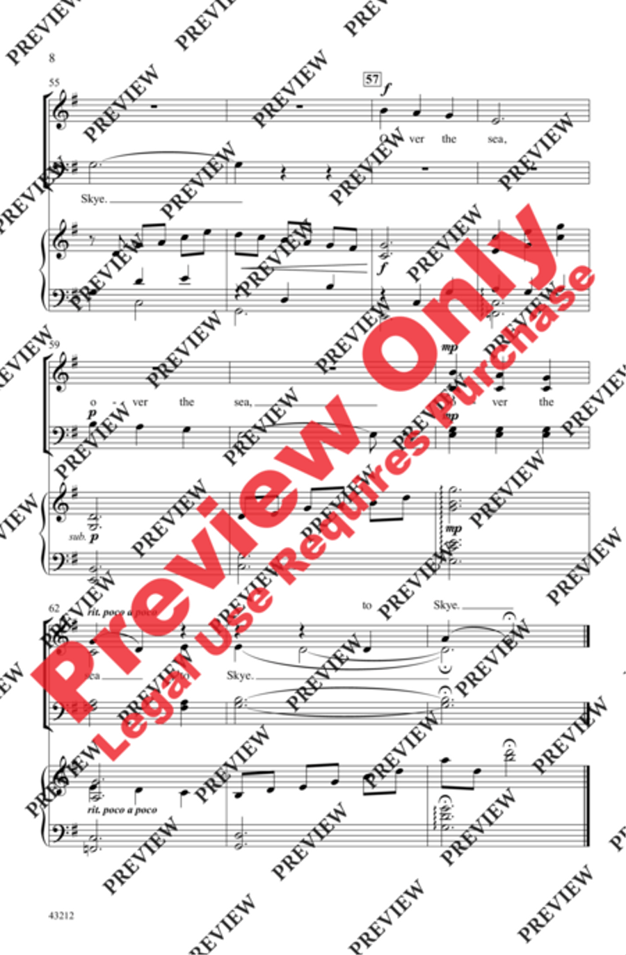 Over the Sea to Skye 4-Part scores gallery preview page 8