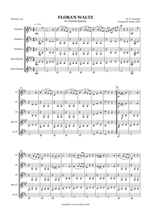 Flora's Waltz for Clarinet Quintet