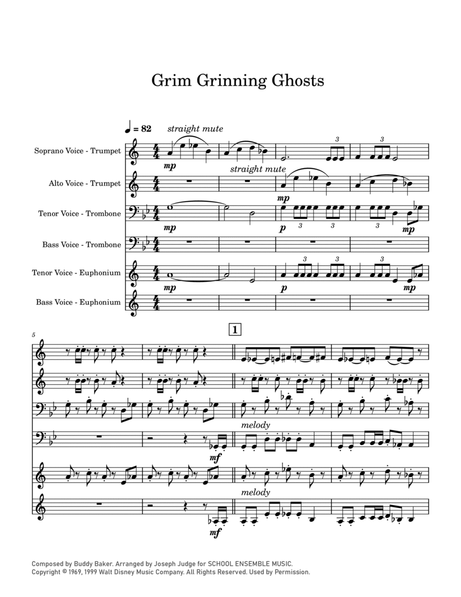 Grim Grinning Ghosts Grim Grinning Ghosts Chamber Music scores gallery preview page 1