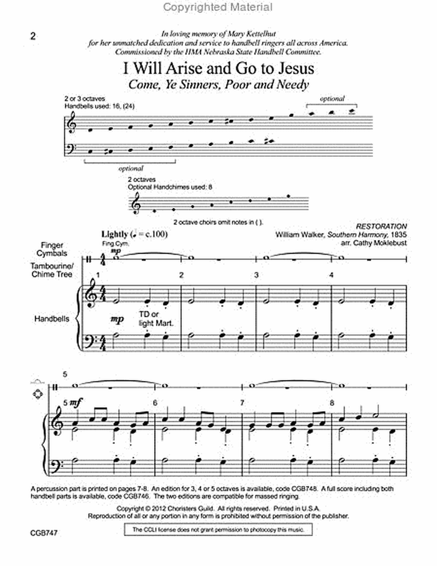 I Will Arise and Go to Jesus - 2-3 octave HB Score image number null