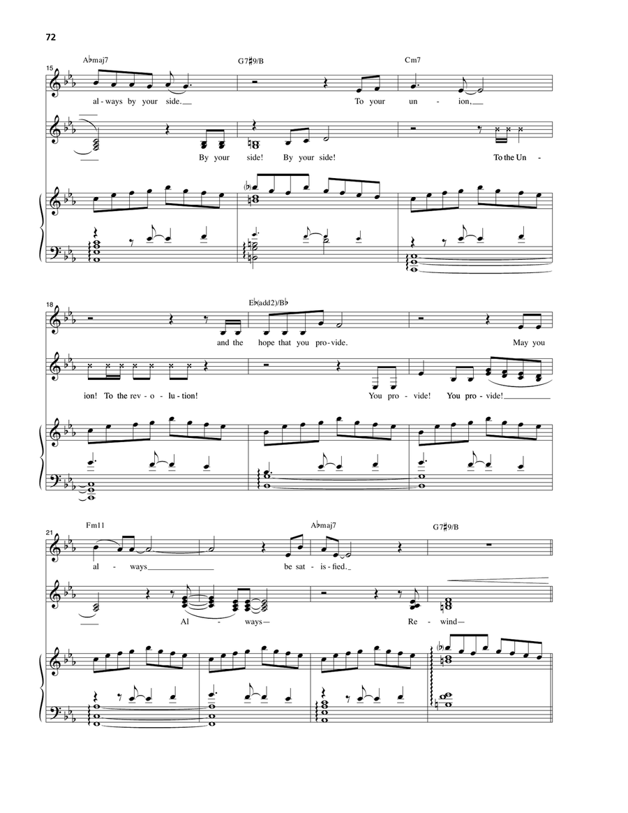 Satisfied (from Hamilton) Piano, Vocal scores gallery preview page 2
