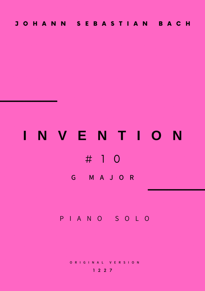 Invention No.10 in G Major - Piano Solo (Original Version) image number null