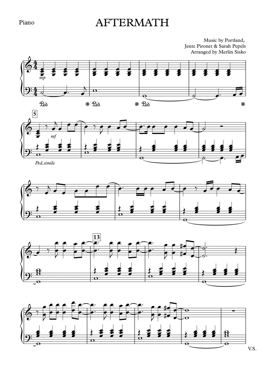 Aftermath Piano Solo scores gallery preview page 1