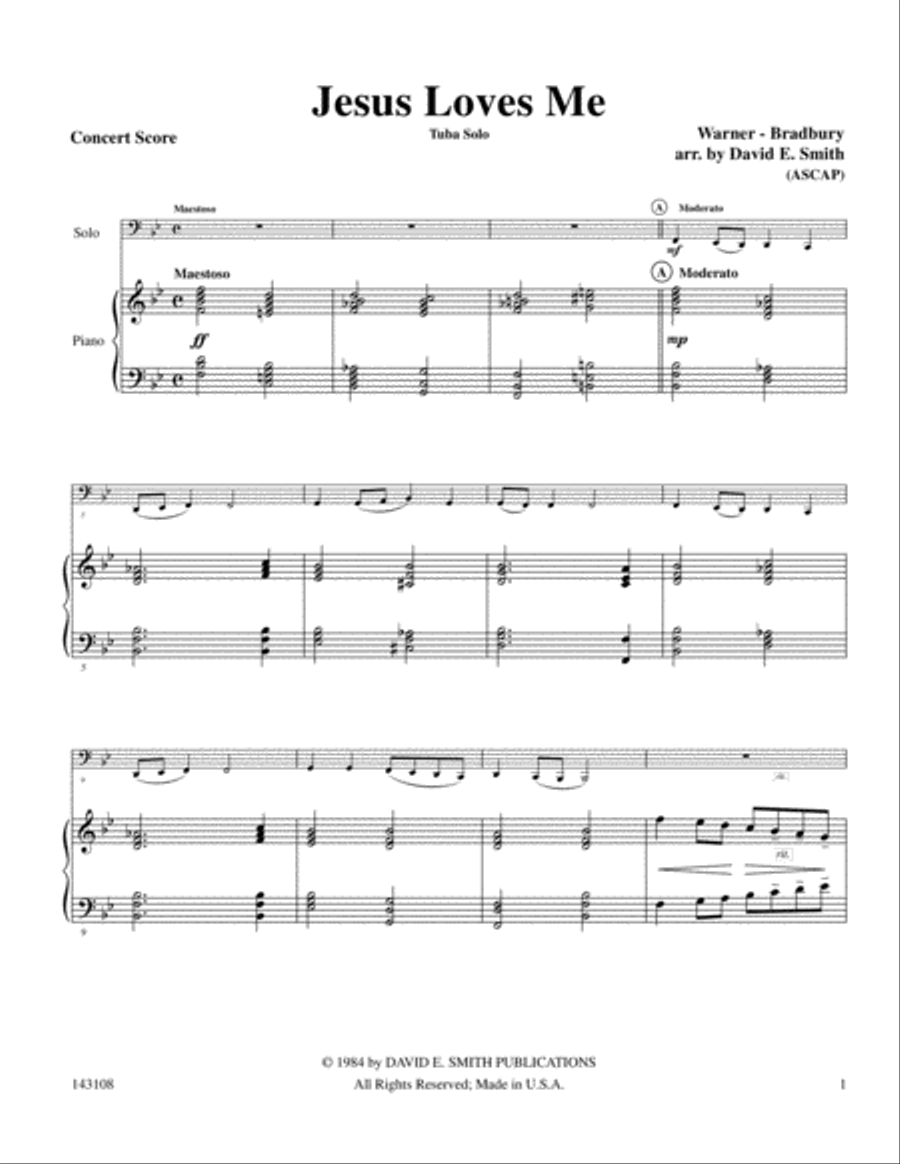Jesus Loves Me Tuba scores gallery preview page 1