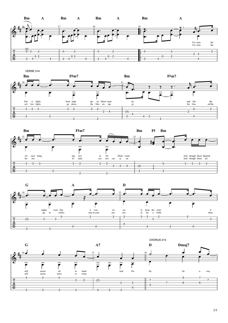 Far Far Away Guitar Tablature scores gallery preview page 4