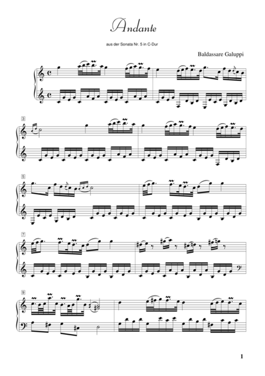 Baldassare Galuppi-----Andante from Sonata no. 5 in C Major for Piano