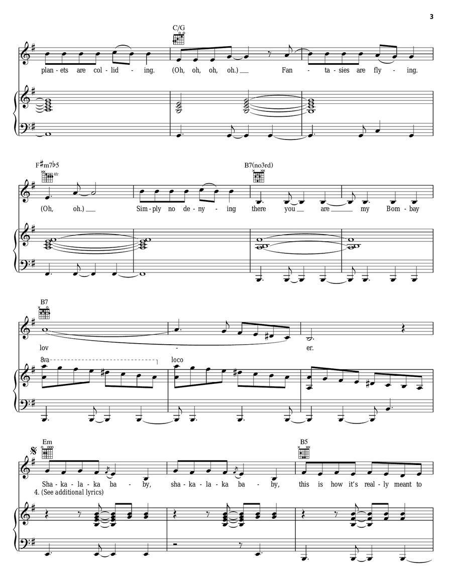 Shakalaka Baby Piano, Vocal, Guitar scores gallery preview page 3