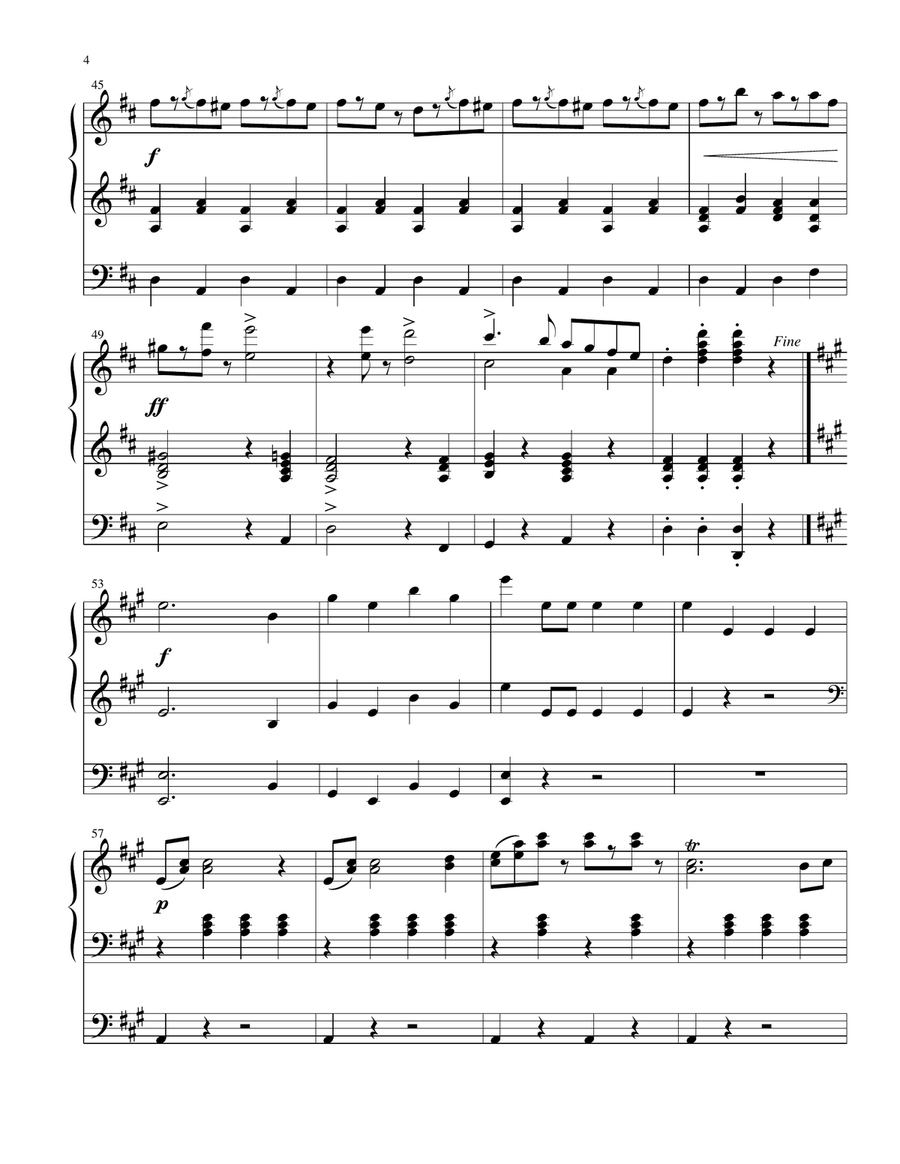 Radetzky March Organ Solo scores gallery preview page 4