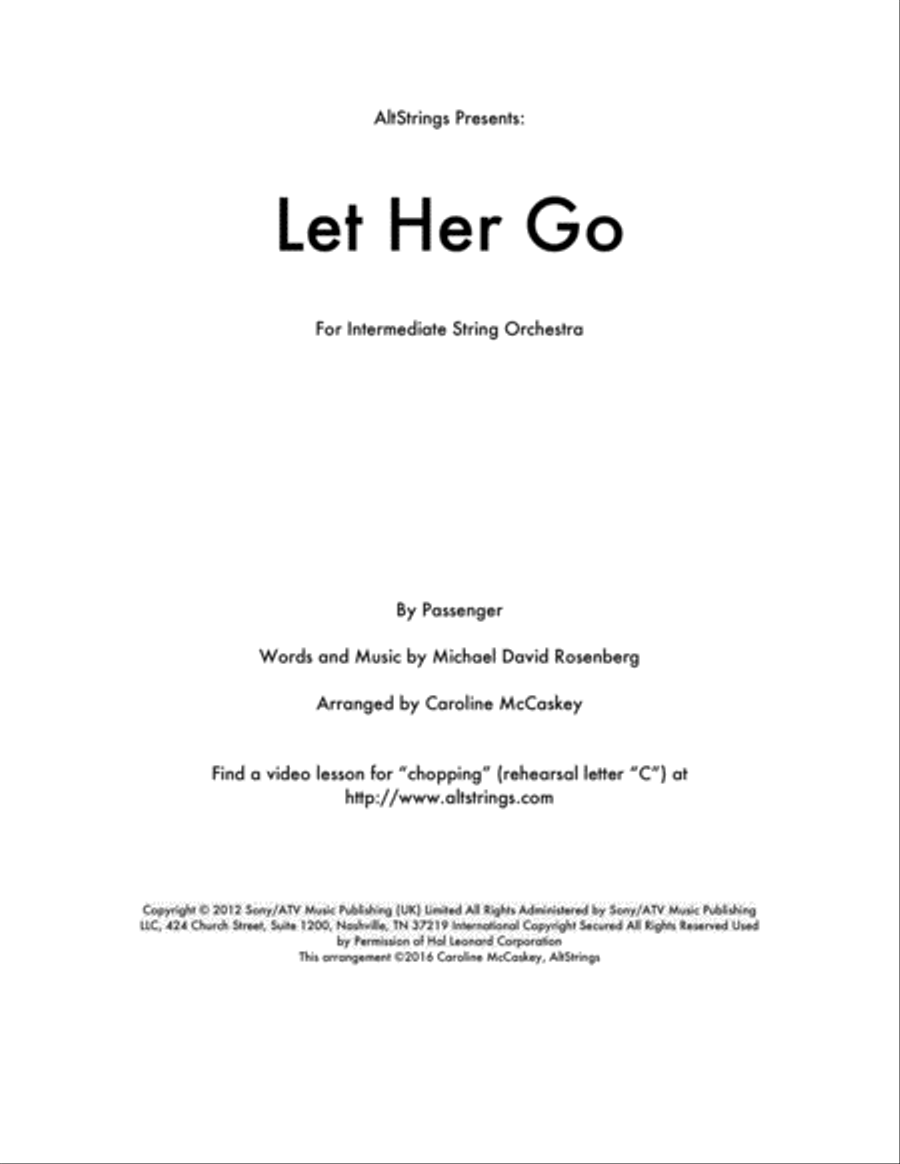 Let Her Go String Orchestra scores gallery preview page 1