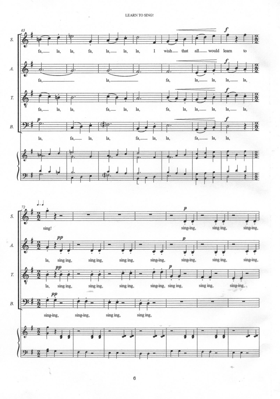 Learn to Sing! (SATB unaccompanied)