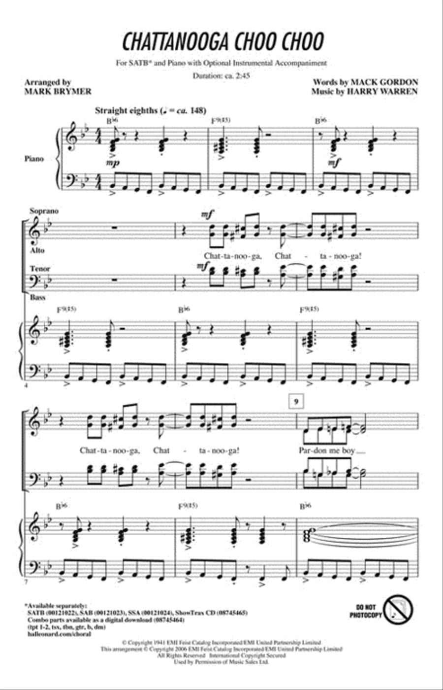 Chattanooga Choo Choo Chattanooga Choo Choo 4-Part scores gallery preview page 2
