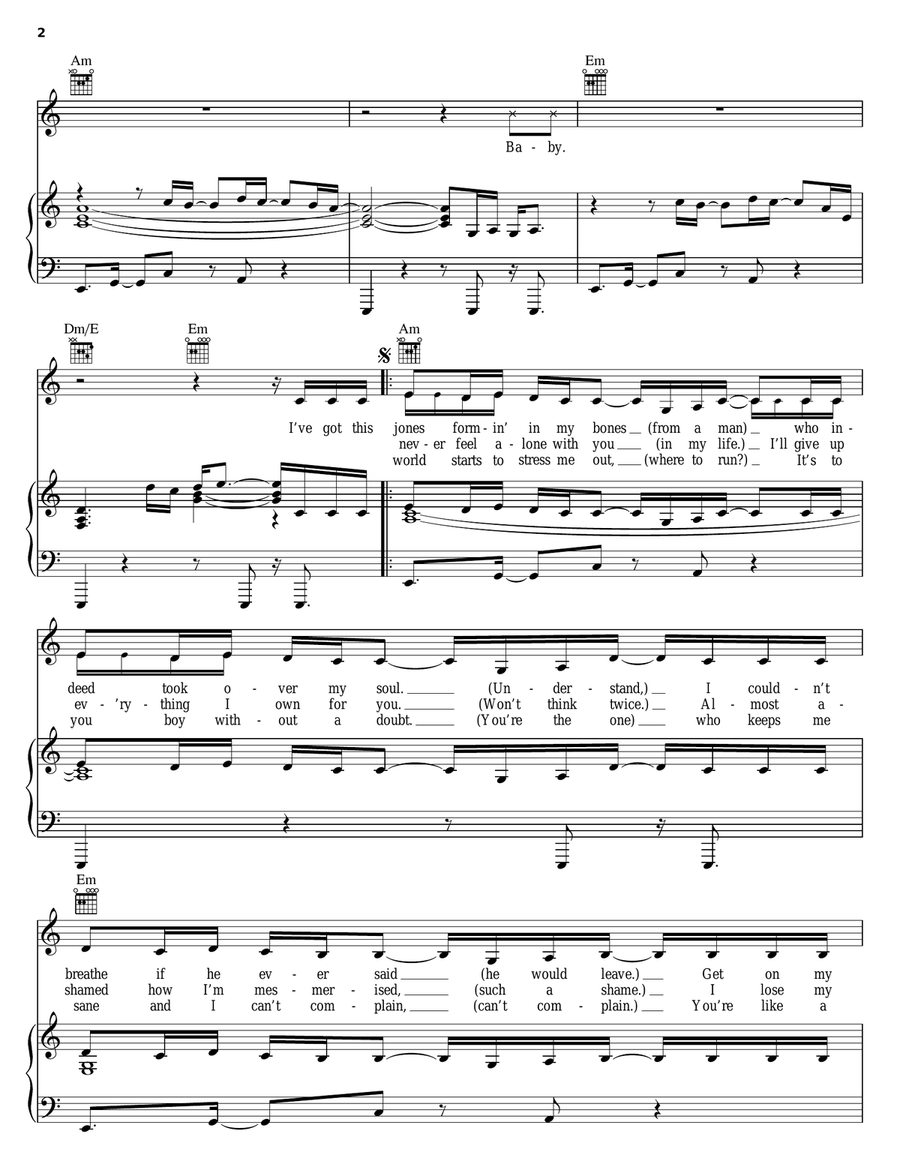 Baby Baby Piano, Vocal, Guitar scores gallery preview page 2