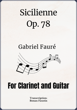 Book cover for SICILIENNE Op. 78 FOR CLARINET AND CLASSICAL GUITAR