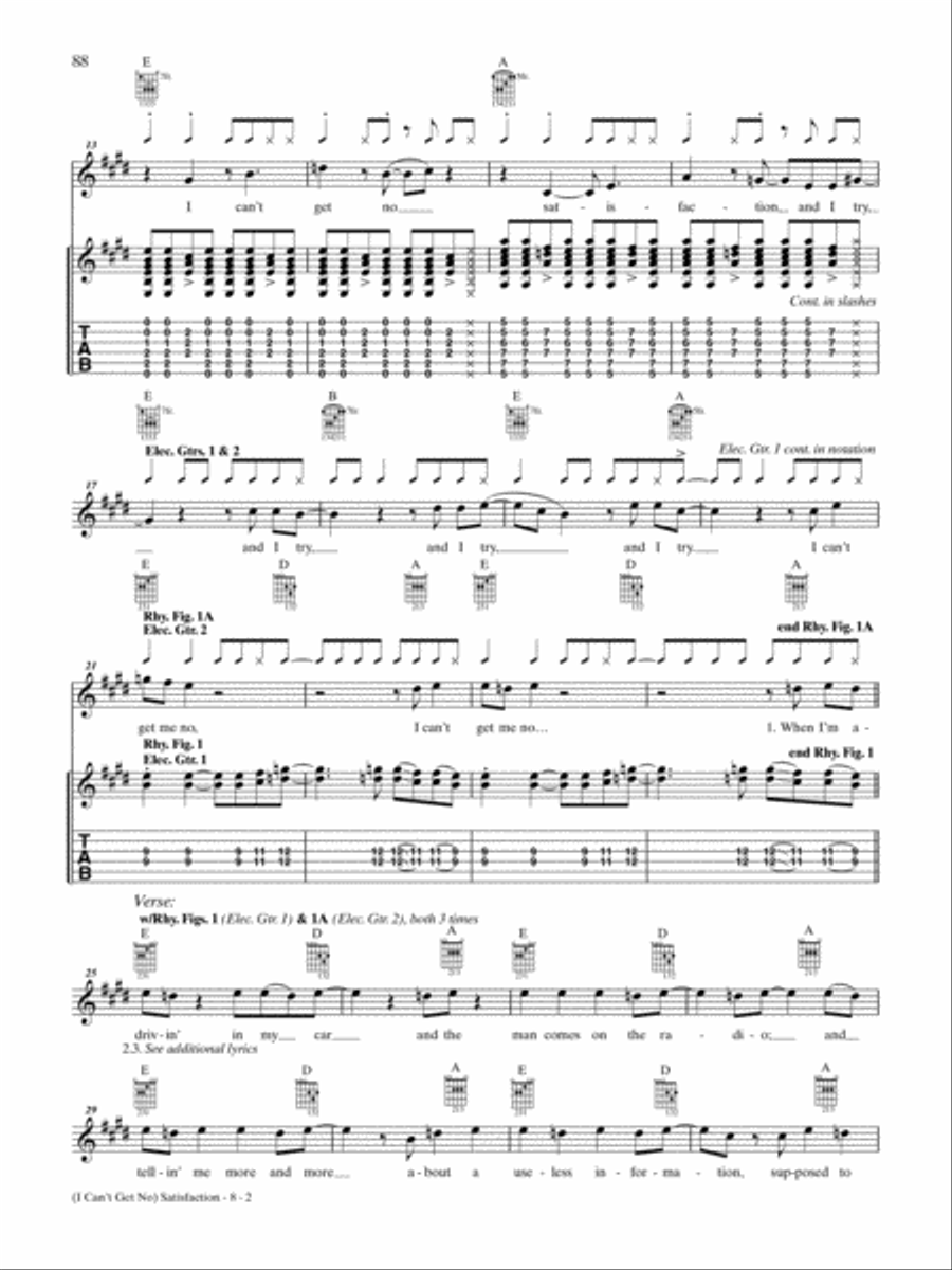 (I Can't Get No) Satisfaction (Live Version) Guitar Tablature scores gallery preview page 2