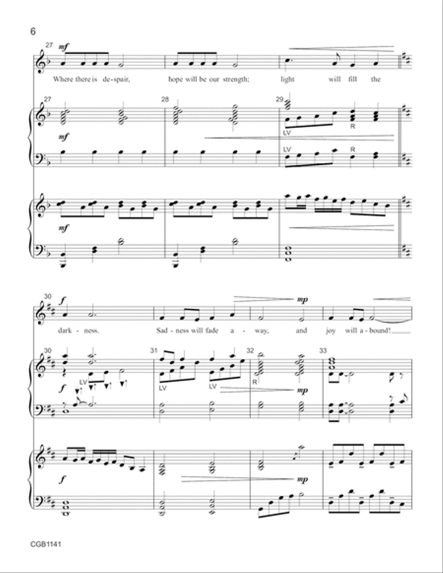 Prayer of St. Francis - Full Score Handbell Choir scores gallery preview page 6