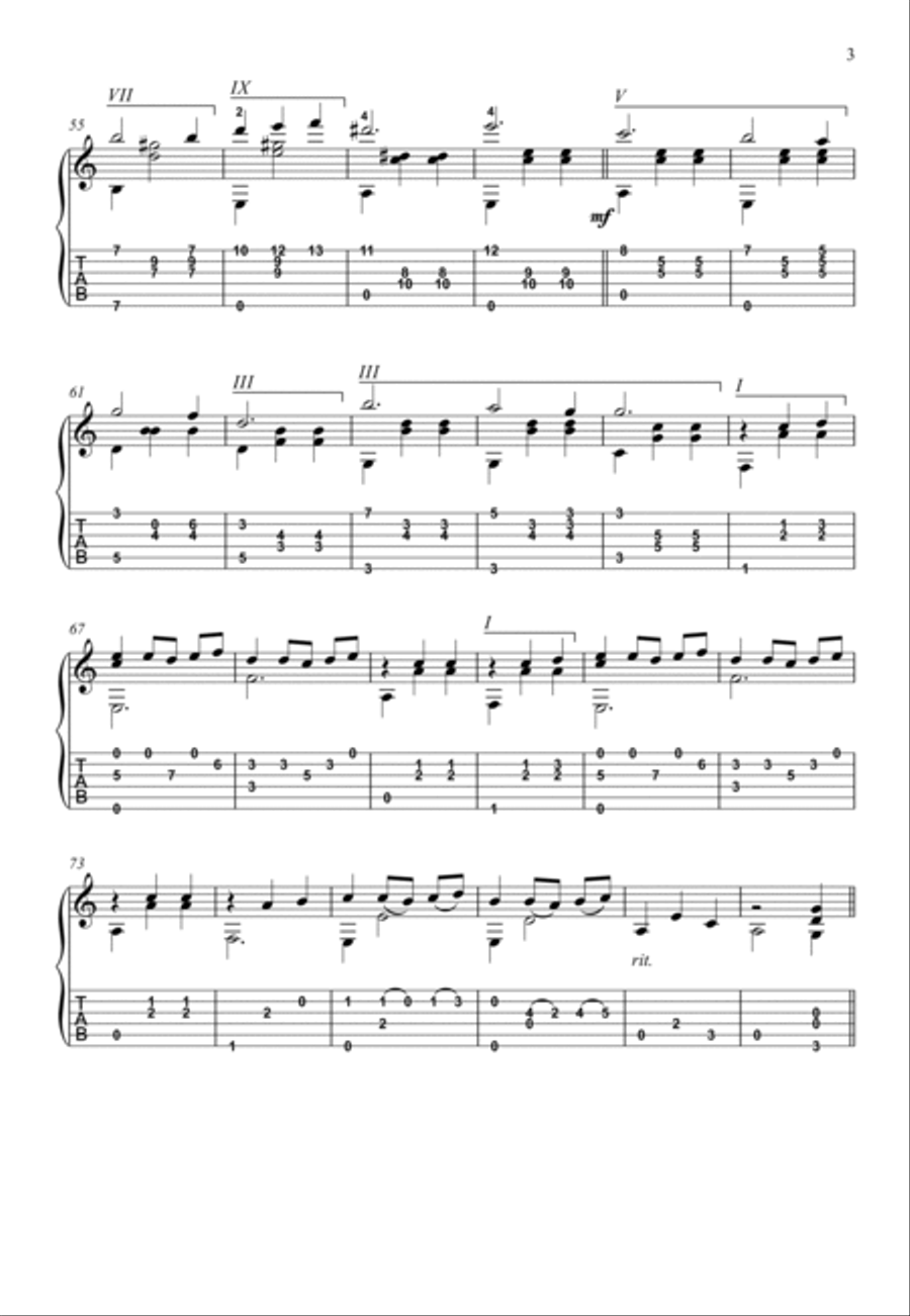 Waltz 2 Guitar solo Acoustic Guitar scores gallery preview page 3