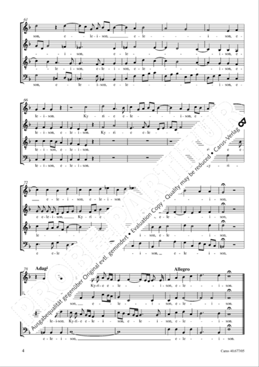 Mass in F major 4-Part scores gallery preview page 5