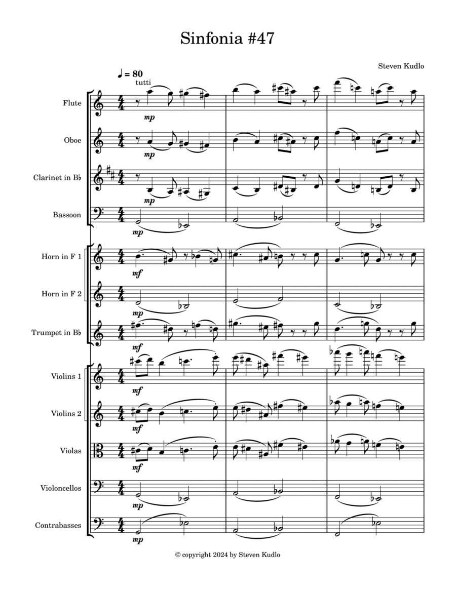 Sinfonia #47 Chamber Orchestra scores gallery preview page 1