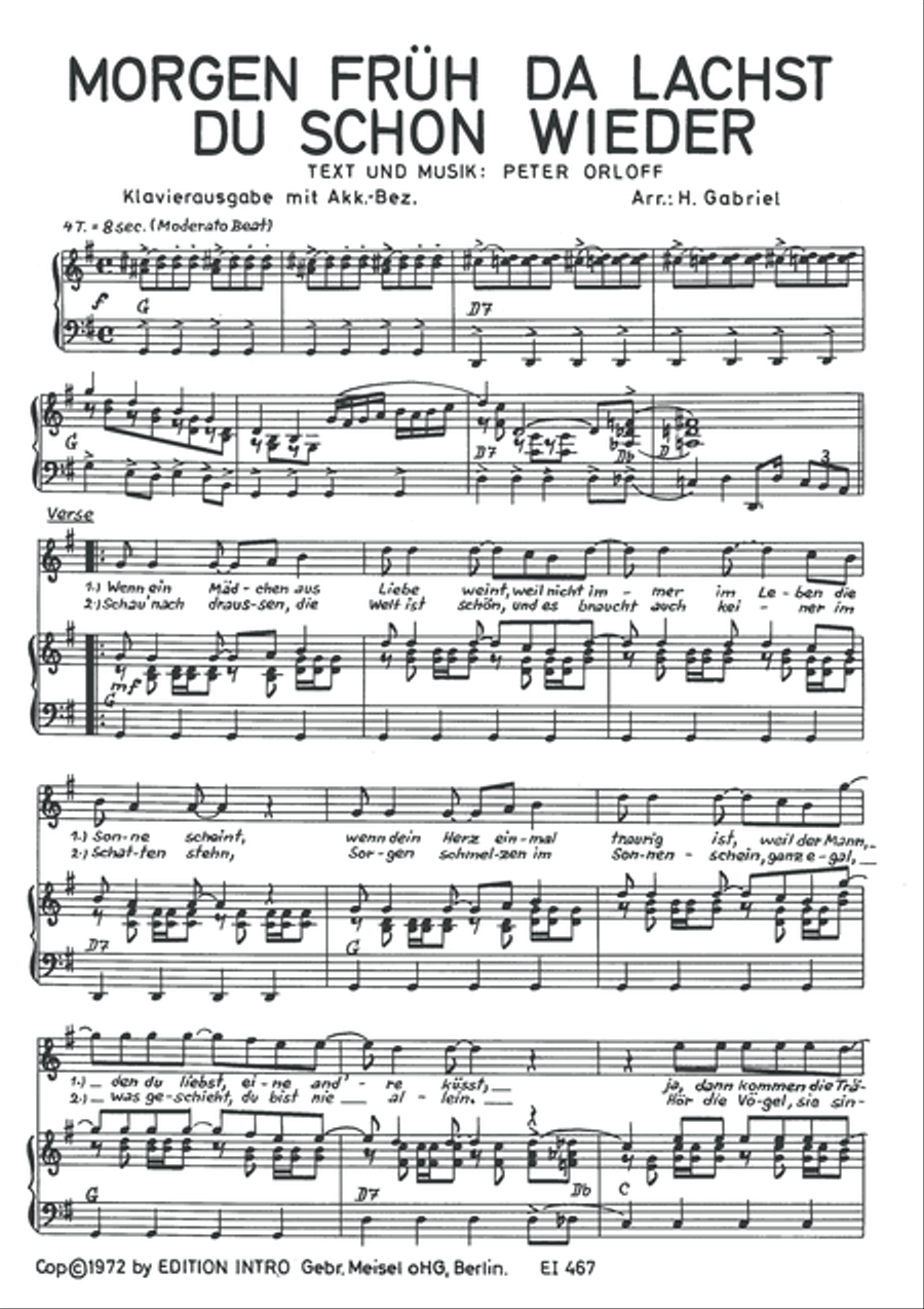 Morgen fruh da lachst Du schon wieder Piano, Vocal scores gallery preview page 3