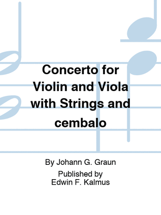 Book cover for Concerto for Violin and Viola with Strings and cembalo