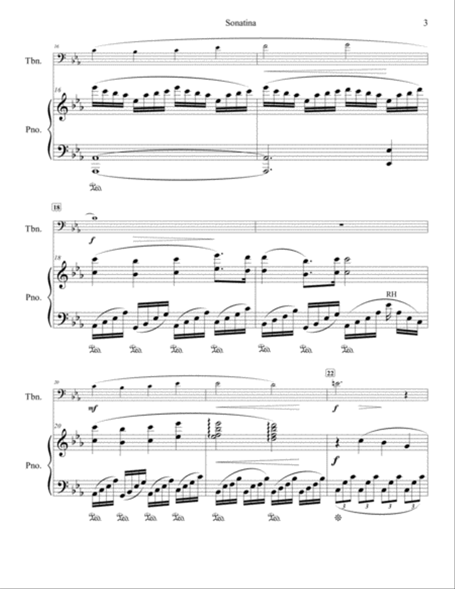 Sonatina for Trombone and Piano Piano scores gallery preview page 3