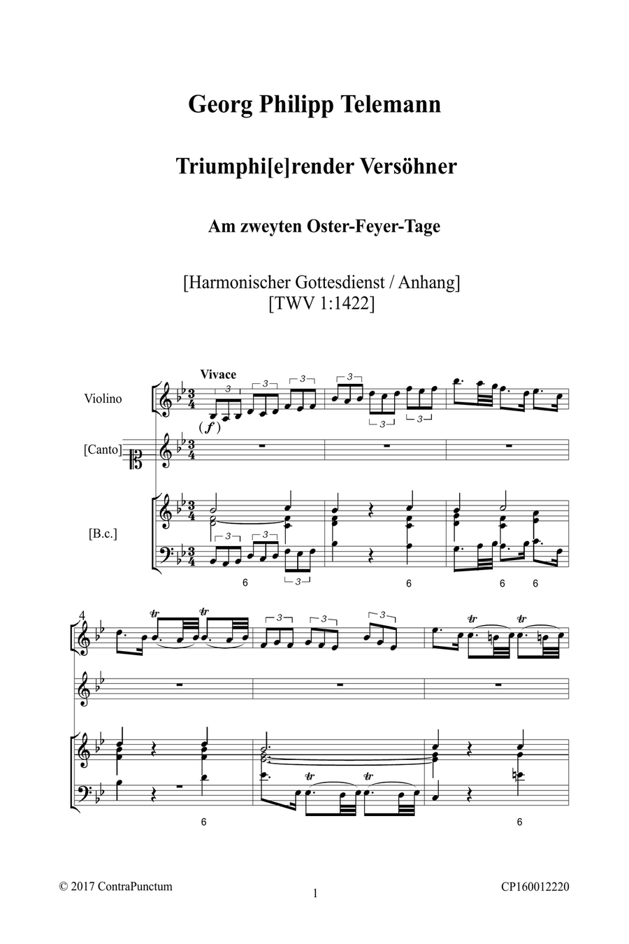 Harmonischer Gottesdienst TWV 1:1422 Triumphirender Versöhner, trit aus deiner Kluft Voice scores gallery preview page 5