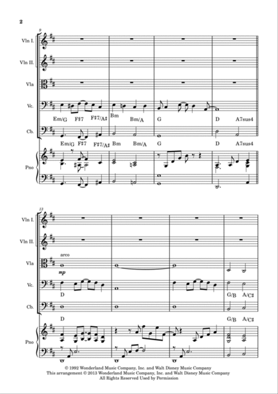 A Whole New World A Whole New World String Quintet scores gallery preview page 2