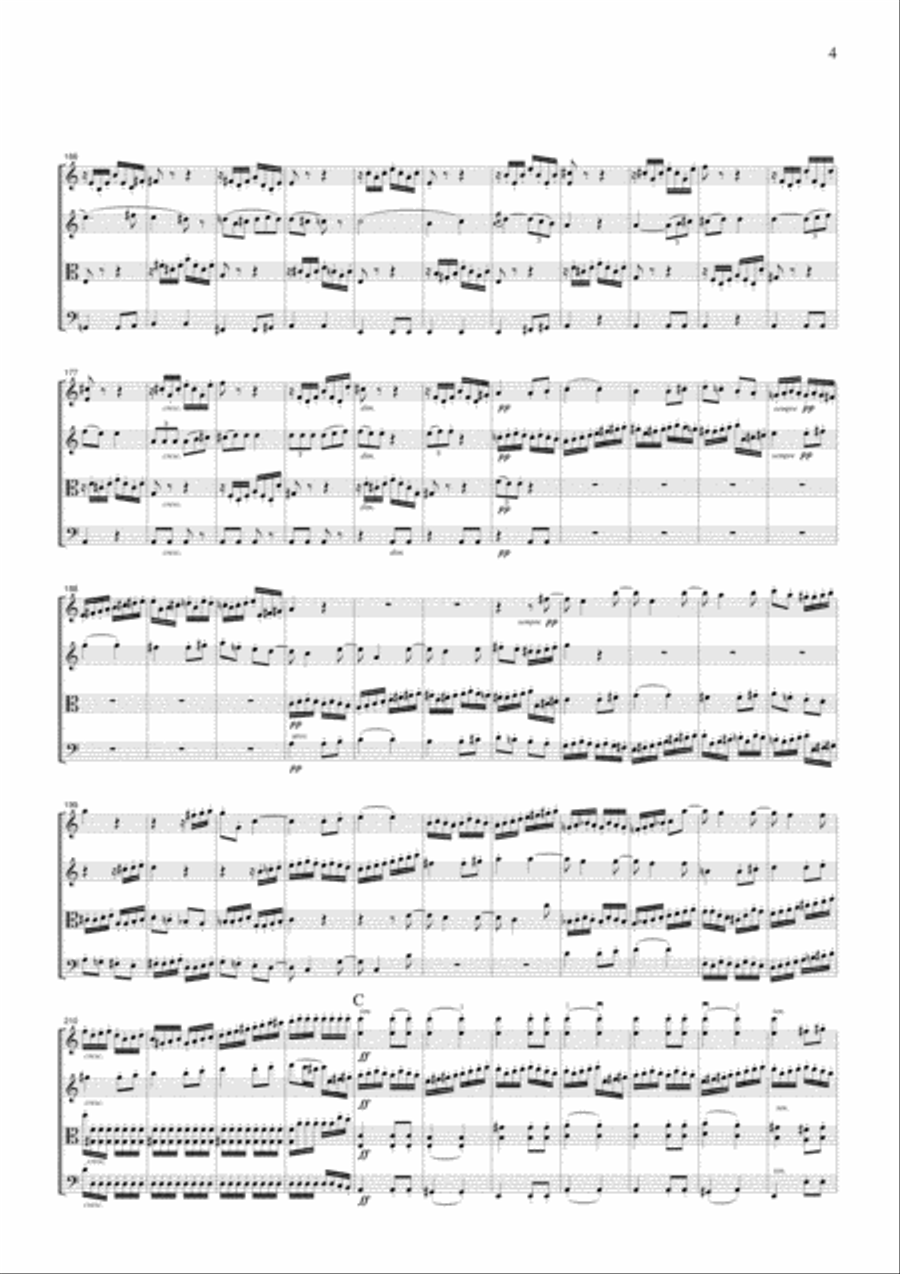 Beethoven Symphony No.7, 2nd mvt., for string quartet, CB003 String Quartet scores gallery preview page 4
