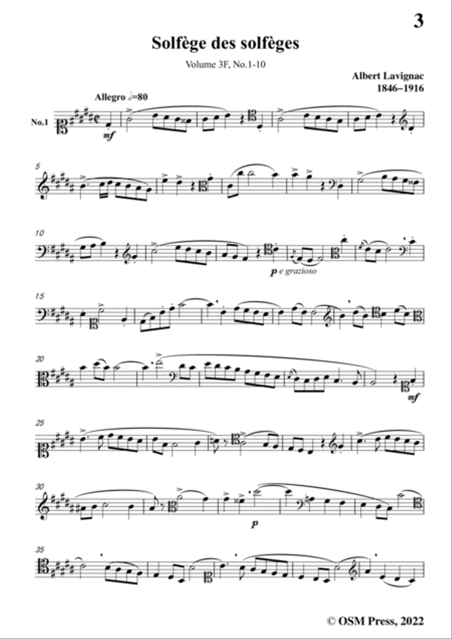 Lavignac-Solfege des solfeges,Volum 3F No.1-10,for Voice Medium Voice scores gallery preview page 3