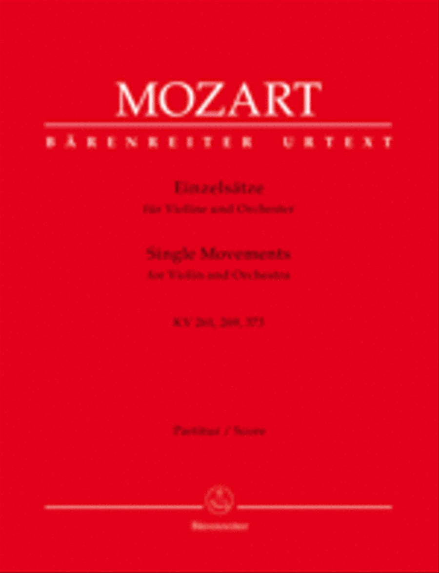 Einzelsatze for Violin and Orchestra KV 261, 269 (261a), 373 Flute scores gallery preview page 1
