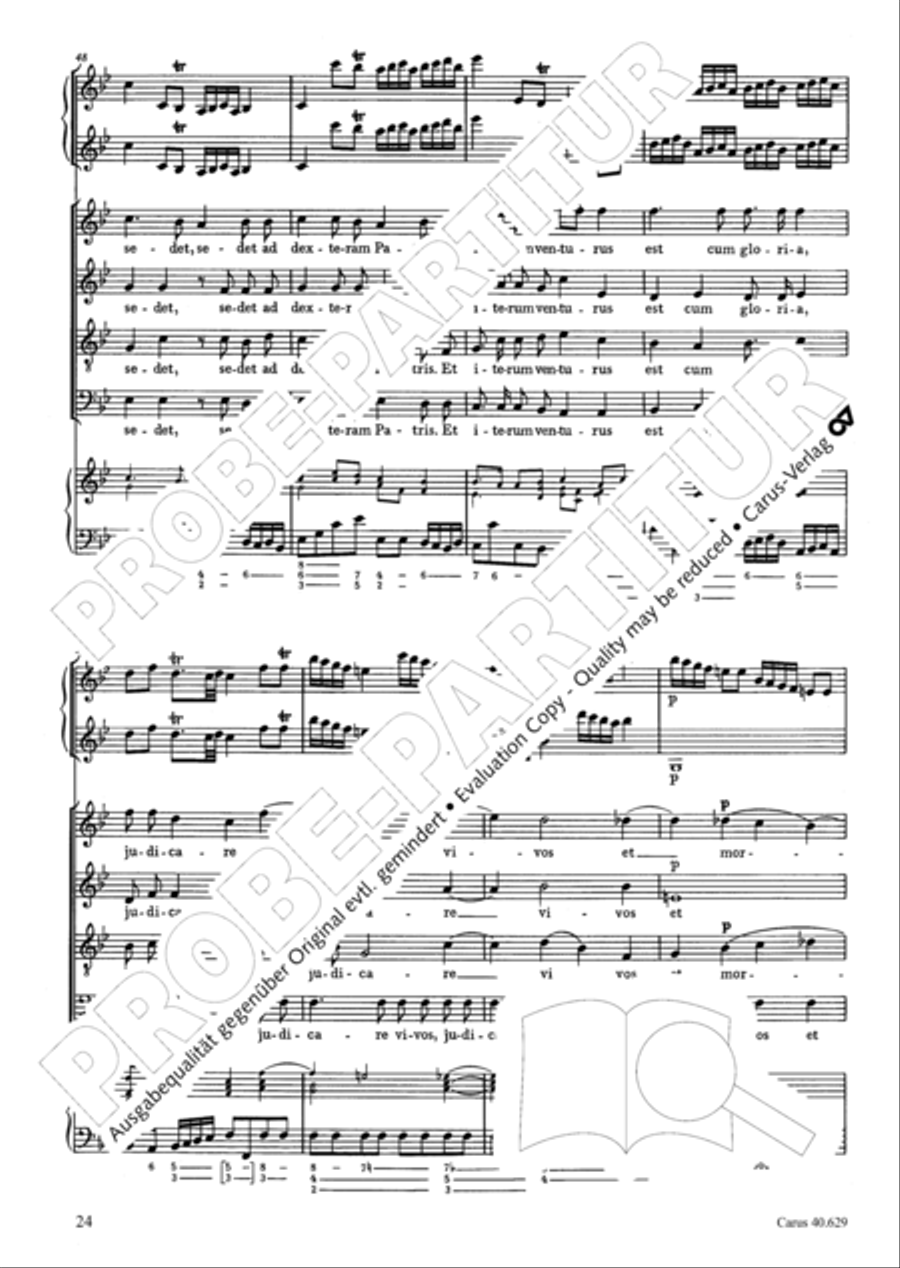 Missa brevis in B flat major 4-Part scores gallery preview page 25