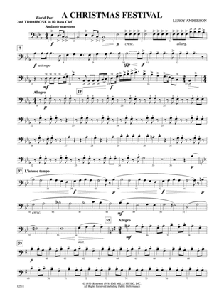A Christmas Festival: (wp) 2nd B-flat Trombone B.C.