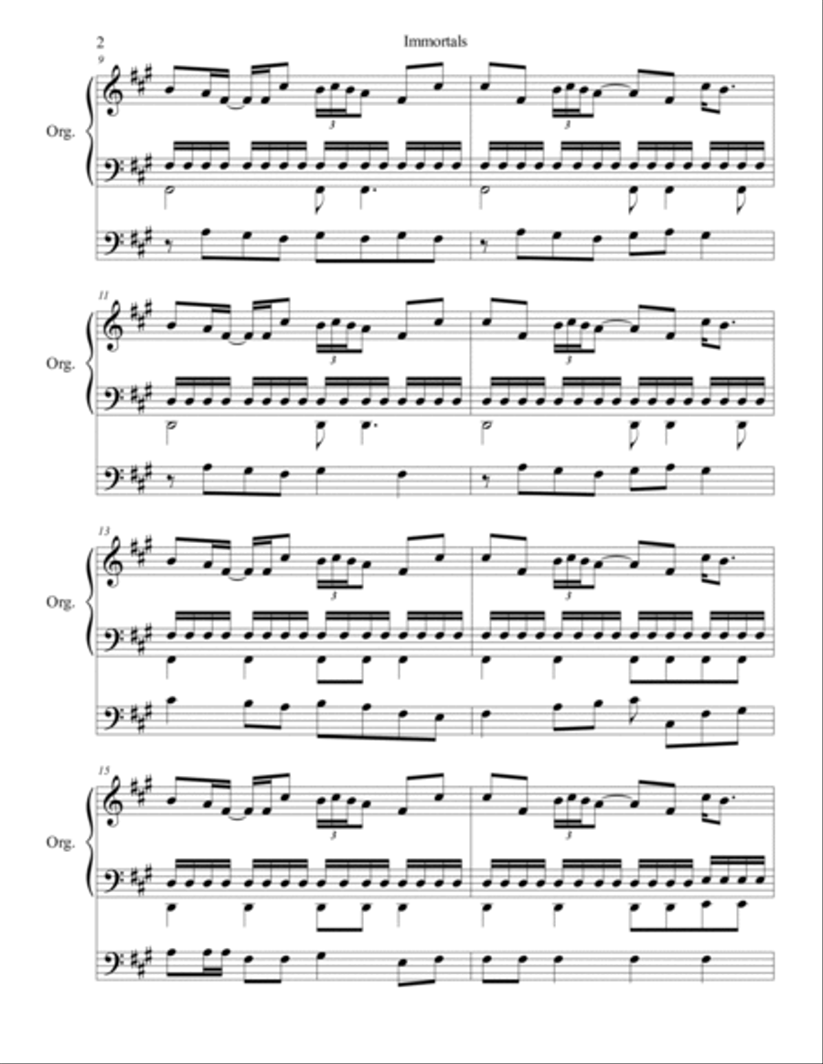 Immortals Immortals Organ Solo scores gallery preview page 2