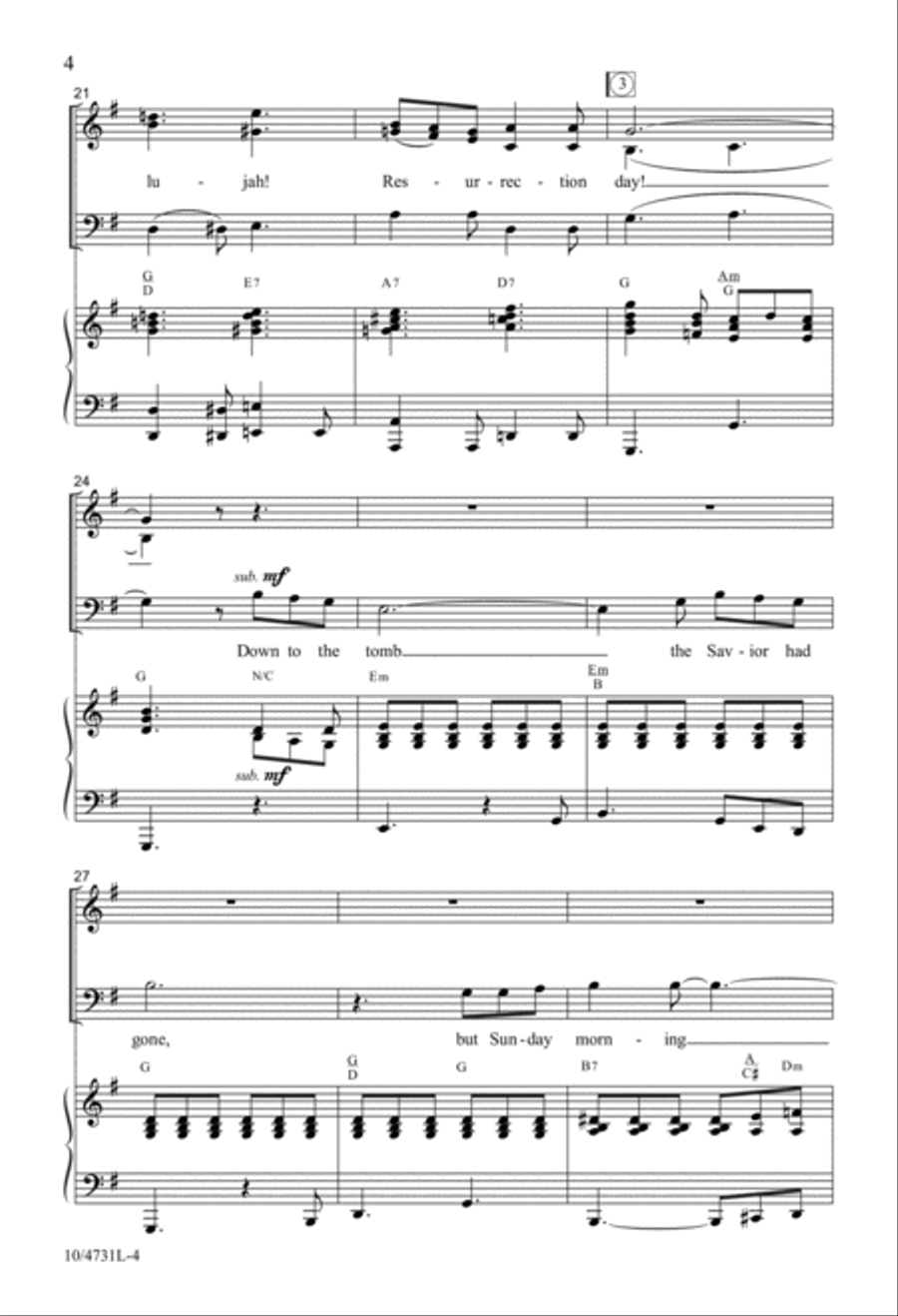 Hallelujah! Resurrection Day! 3-Part scores gallery preview page 4