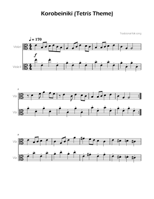 Tetris Theme for Viola Duet