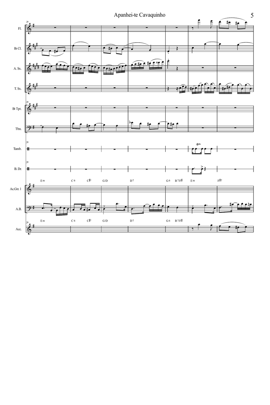 Apanhei-te Cavaquinho Apanhei-te Cavaquinho Large Ensemble scores gallery preview page 5