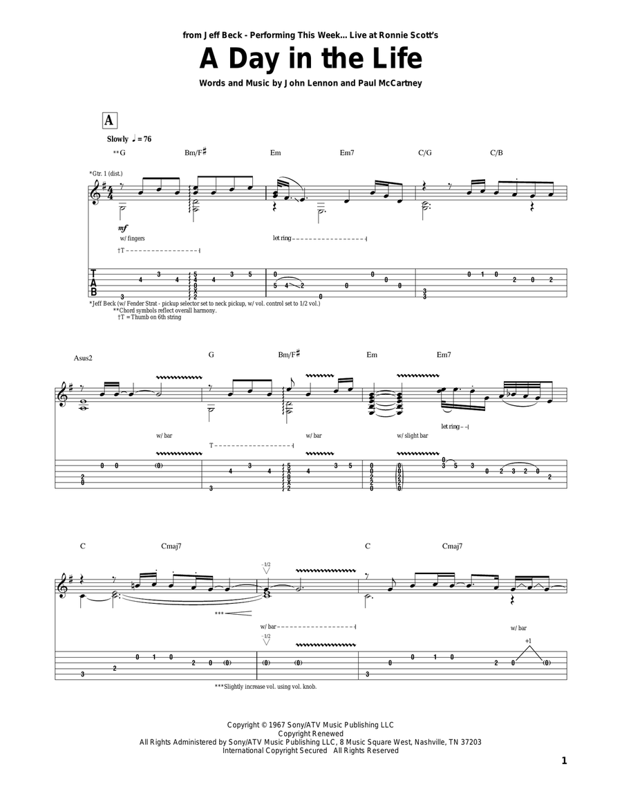 A Day In The Life Acoustic Guitar scores gallery preview page 1