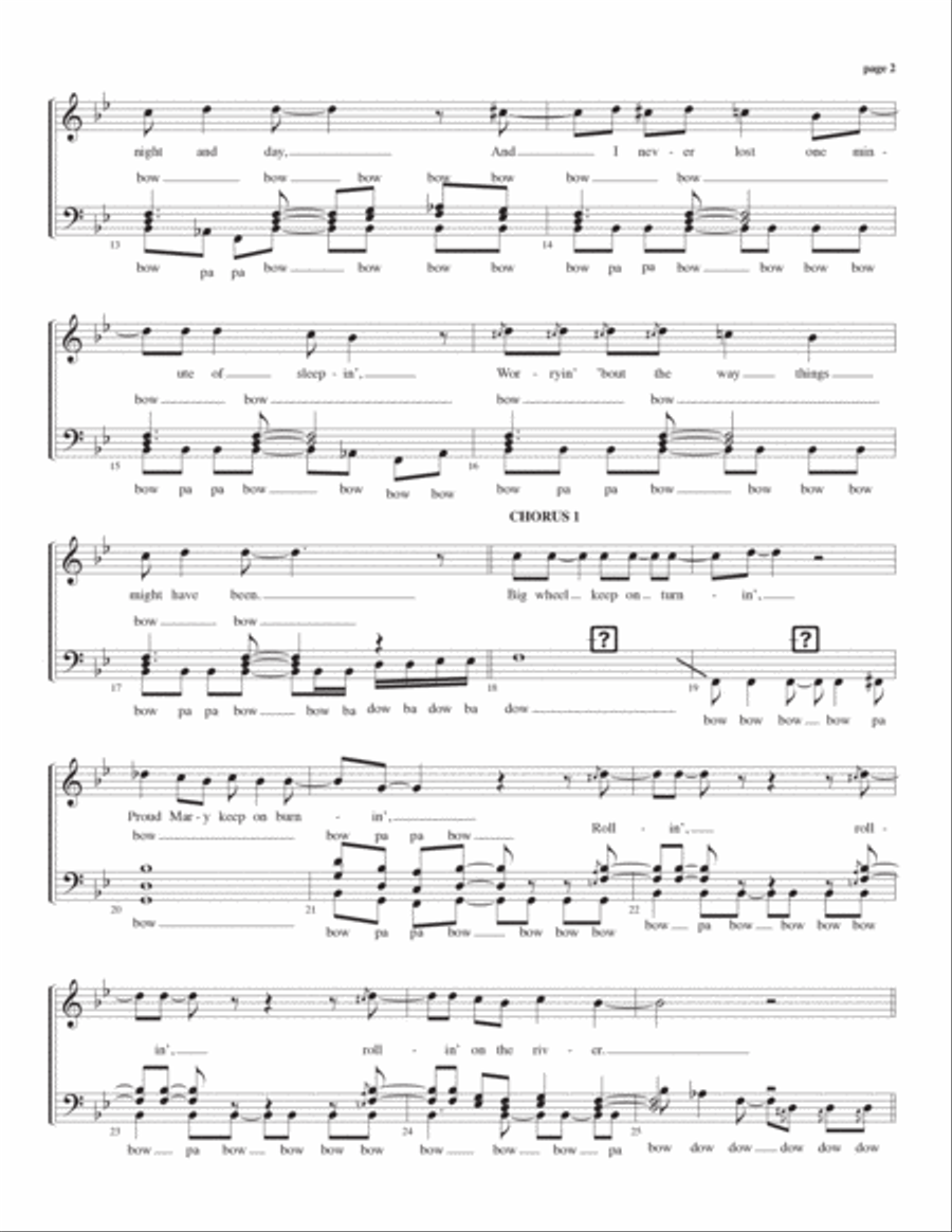 Proud Mary Proud Mary A Cappella scores gallery preview page 2